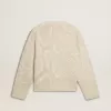 Pulover bej pentru femei cu modele CNY Pulover bej pentru femei cu modele CNY