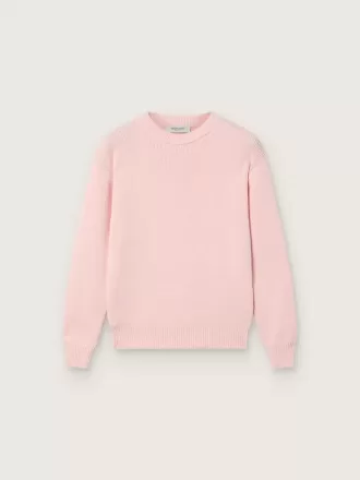 Pulover roz unisex cu nervuri Golden pentru copii, cu logo Golden pe spate