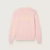 Pulover roz unisex cu nervuri Golden pentru copii, cu logo Golden pe spate Pulover roz unisex cu nervuri Golden pentru copii, cu logo Golden pe spate
