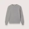 Pulover unisex Golden pentru copii, din tricot melanjat gri, cu logo pe spate Pulover unisex Golden pentru copii, din tricot melanjat gri, cu logo pe spate