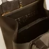 Pungă din piele neagră cu logo în relief