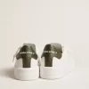Purestar pentru bărbați, cu stea din piele albă și talpă verde închis Purestar pentru bărbați, cu stea din piele albă și talpă verde închis