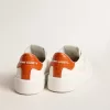 Purestar pentru femei, cu stea din piele albă și talpă portocalie Purestar pentru femei, cu stea din piele albă și talpă portocalie