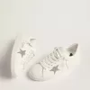 Purestar pentru femei din piele albă cu stea din cristal Swarovski argintiu Purestar pentru femei din piele albă cu stea din cristal Swarovski argintiu