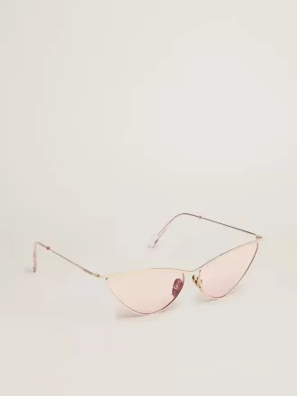 Rame de soare în stil cat-eye cu ramă și lentile roz