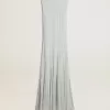 Rochie albastru deschis pentru femei, cu model cu dungi verticale Rochie albastru deschis pentru femei, cu model cu dungi verticale