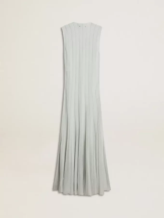 Rochie albastru deschis pentru femei, cu model cu dungi verticale Rochie albastru deschis pentru femei, cu model cu dungi verticale