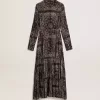 Rochie cămașă gri antracit cu imprimeu paisley Rochie cămașă gri antracit cu imprimeu paisley