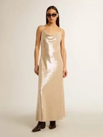 Rochie de dormit cu paiete de culoarea pergamentului