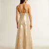 Rochie de dormit cu paiete de culoarea pergamentului