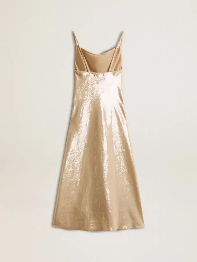 Rochie de dormit cu paiete de culoarea pergamentului