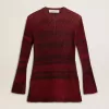 Rochie din bumbac cu dungi neregulate
