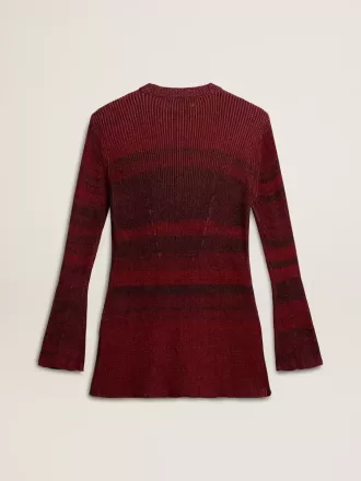 Rochie din bumbac cu dungi neregulate