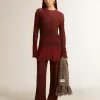 Rochie din bumbac cu dungi neregulate