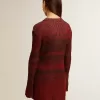 Rochie din bumbac cu dungi neregulate