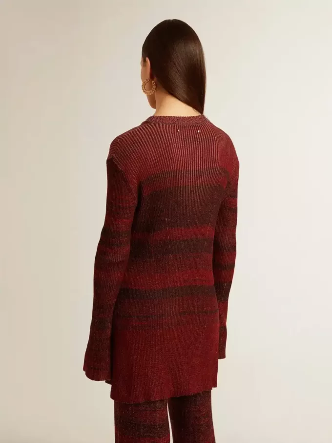 Rochie din bumbac cu dungi neregulate