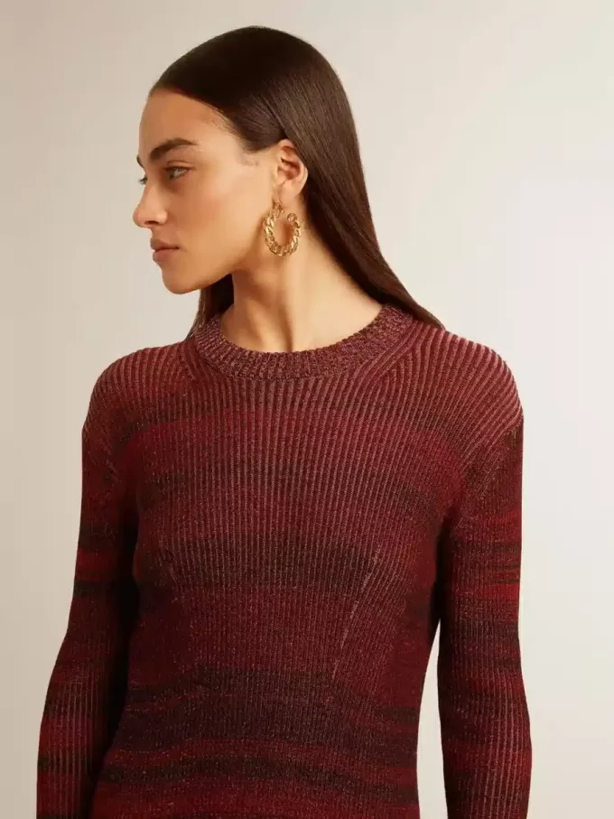 Rochie din bumbac cu dungi neregulate