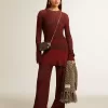 Rochie din bumbac cu dungi neregulate