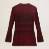 Rochie din bumbac cu dungi neregulate