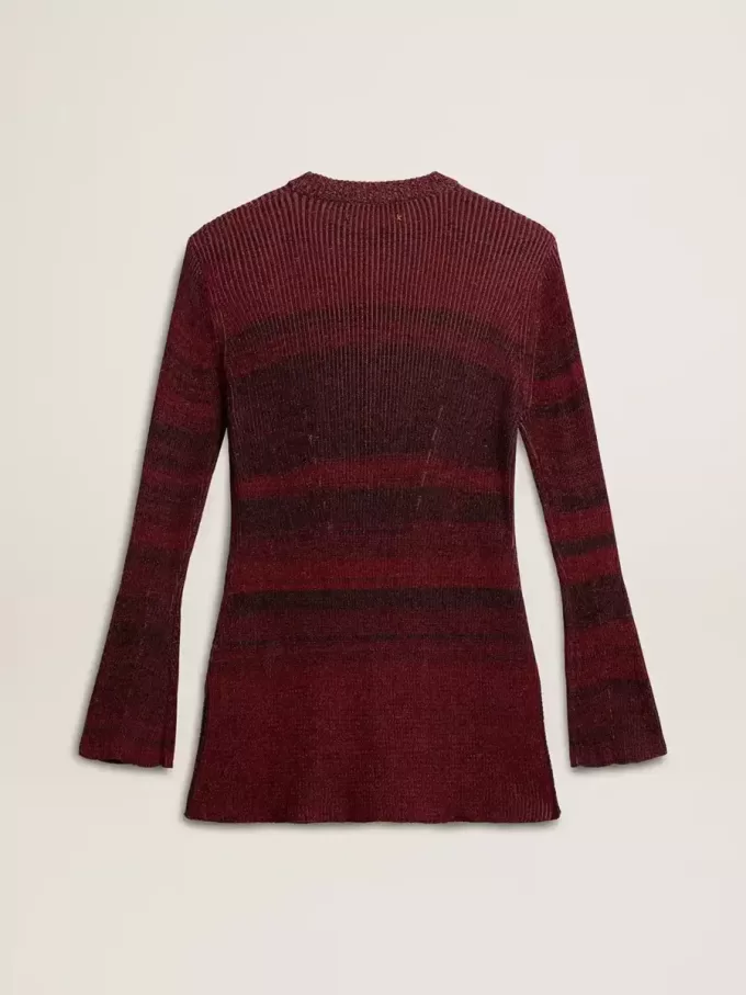 Rochie din bumbac cu dungi neregulate