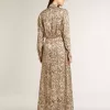 Rochie midi din amestec de mătase pentru femei, cu imprimeu floral Rochie midi din amestec de mătase pentru femei, cu imprimeu floral