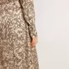 Rochie midi din amestec de mătase pentru femei, cu imprimeu floral Rochie midi din amestec de mătase pentru femei, cu imprimeu floral