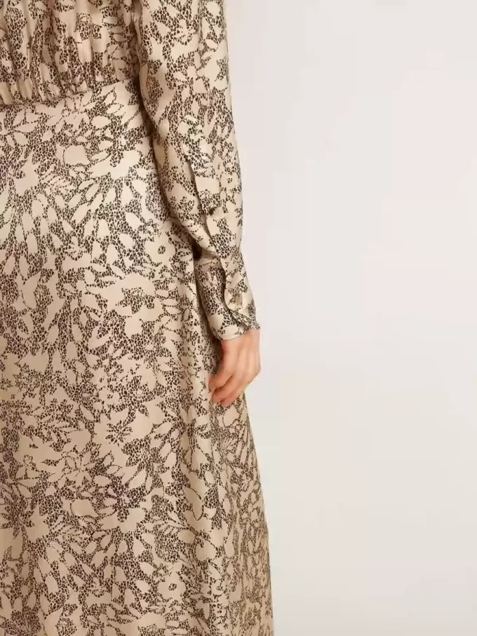 Rochie midi din amestec de mătase pentru femei, cu imprimeu floral Rochie midi din amestec de mătase pentru femei, cu imprimeu floral