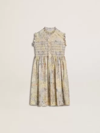 Rochie midi din bumbac pentru fete, cu imprimeu floral multicolor