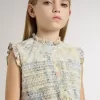 Rochie midi din bumbac pentru fete, cu imprimeu floral multicolor