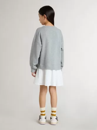 Rochie mini gri și albă pentru fete