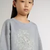 Rochie mini gri și albă pentru fete