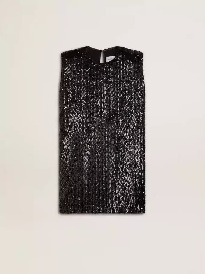 Rochie neagră cu paiete pentru femei