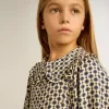 Rochie pentru fete cu imprimeu geometric și guler detașabil
