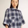 Rochie scurtă pentru femei cu model în carouri 3D și broderie Rochie scurtă pentru femei cu model în carouri 3D și broderie