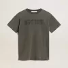 Rochie tricou gri pentru femei, cu finisaj uzat Rochie tricou gri pentru femei, cu finisaj uzat
