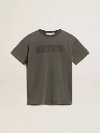 Rochie tricou gri pentru femei, cu finisaj uzat
