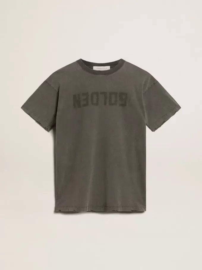 Rochie tricou gri pentru femei, cu finisaj uzat Rochie tricou gri pentru femei, cu finisaj uzat