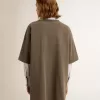 Rochie tricou gri pentru femei, cu finisaj uzat Rochie tricou gri pentru femei, cu finisaj uzat