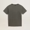 Rochie tricou gri pentru femei, cu finisaj uzat Rochie tricou gri pentru femei, cu finisaj uzat