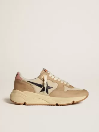 Running Sole LTD din nailon și nubuc, cu stea și călcâi din piele Running Sole LTD din nailon și nubuc, cu stea și călcâi din piele