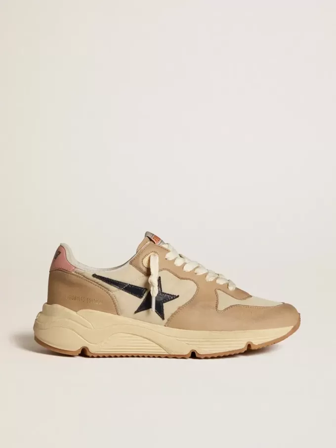 Running Sole LTD din nailon și nubuc, cu stea și călcâi din piele Running Sole LTD din nailon și nubuc, cu stea și călcâi din piele