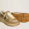 Running Sole LTD din nailon și nubuc, cu stea și călcâi din piele Running Sole LTD din nailon și nubuc, cu stea și călcâi din piele