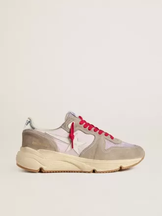 Running Sole LTD din nailon roz cu stea din piele albă Running Sole LTD din nailon roz cu stea din piele albă