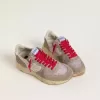 Running Sole LTD din nailon roz cu stea din piele albă Running Sole LTD din nailon roz cu stea din piele albă