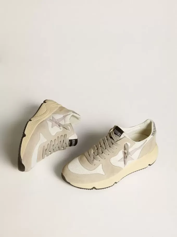 Running Sole LTD din plasă cu stea din piele și talpă cu glitter Running Sole LTD din plasă cu stea din piele și talpă cu glitter