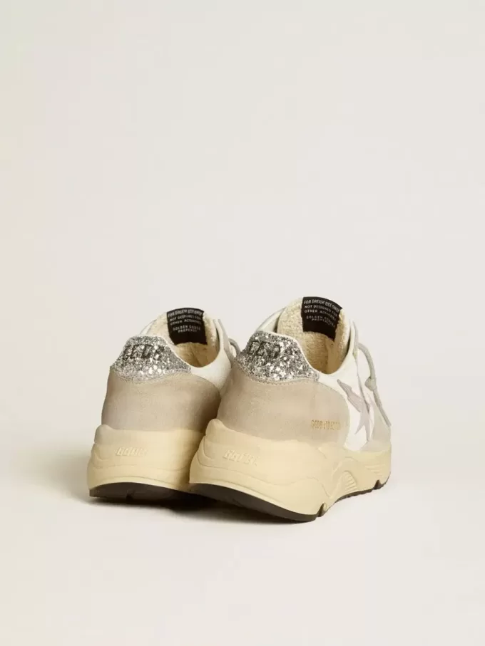 Running Sole LTD din plasă cu stea din piele și talpă cu glitter Running Sole LTD din plasă cu stea din piele și talpă cu glitter