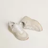 Running Sole pentru femei, din pânză, cu stea bej și călcâi din piele metalică platină Running Sole pentru femei, din pânză, cu stea bej și călcâi din piele metalică platină