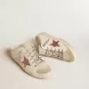 Sabot Super-Star pe bază biologică, cu stea roz strălucitoare și vârf din piele de căprioară Sabot Super-Star pe bază biologică, cu stea roz strălucitoare și vârf din piele de căprioară