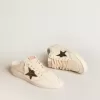 Saboturi Ball Star din piele nappa de culoare ivoriu, cu stea strălucitoare din bronz Saboturi Ball Star din piele nappa de culoare ivoriu, cu stea strălucitoare din bronz