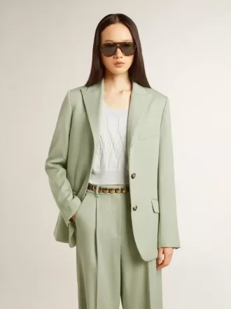 Sacou blazer pentru femei din lână verde salvie